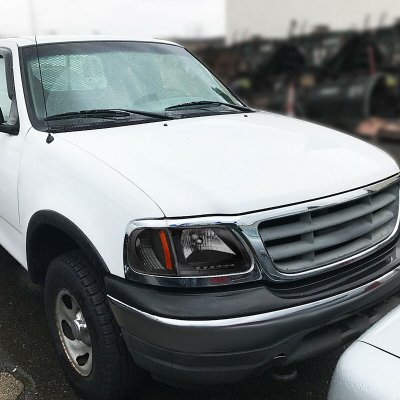 Ford F150 1997-2003 Black Crystal Headlights with LED DRL