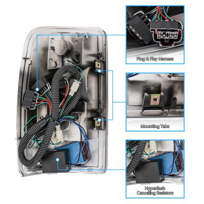 Chevy Suburban 2000-2006 Black LED Tail Lights