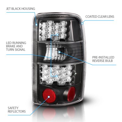 Chevy Suburban 2000-2006 Black LED Tail Lights