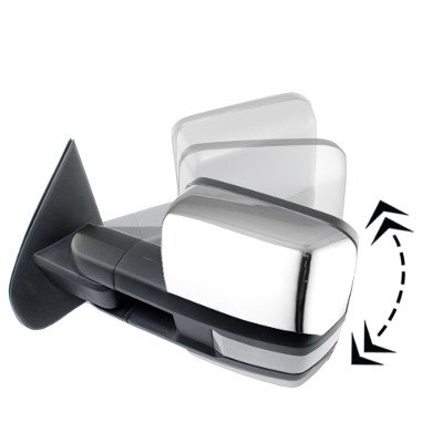Chevy Silverado 2500HD Diesel 2015-2019 Chrome Power Folding Towing Mirrors Clear LED Lights Heated