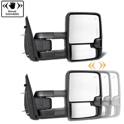 Dodge Ram 2500 2003-2009 Chrome Tow Mirrors Smoked Switchback LED DRL Sequential Signal