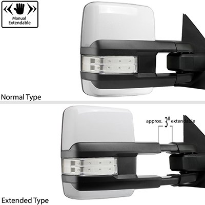 Ford Excursion 2000-2005 White Tow Mirrors Clear LED Lights Power Heated