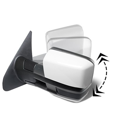 Toyota Sequoia 2008-2022 White Power Folding Tow Mirrors Smoked Switchback LED DRL Sequential Signal