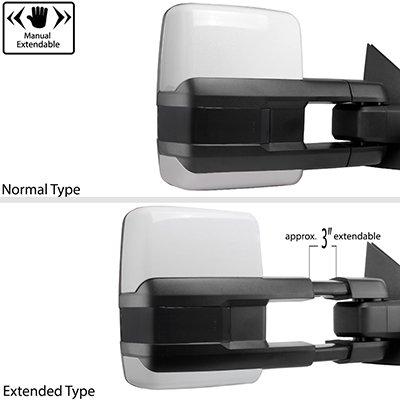 Toyota Sequoia 2008-2022 White Power Folding Tow Mirrors Smoked Switchback LED DRL Sequential Signal