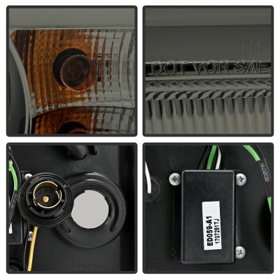 Chrysler 300C 2005-2010 Smoked Projector Headlights LED DRL