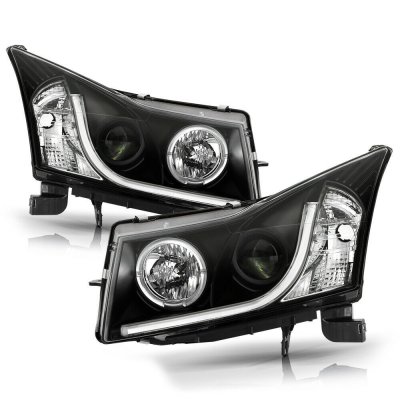 Chevy Cruze 2011-2015 Black Projector Headlights LED Strip