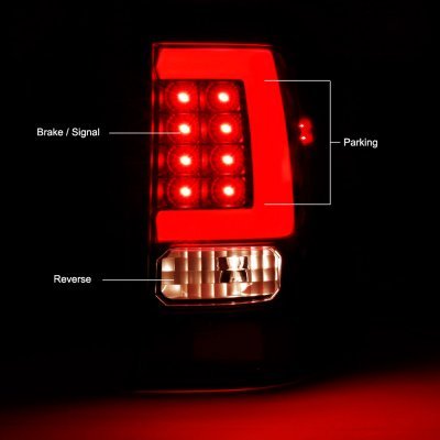 Ford Explorer 2002-2005 Black LED Tail Lights Red Tube