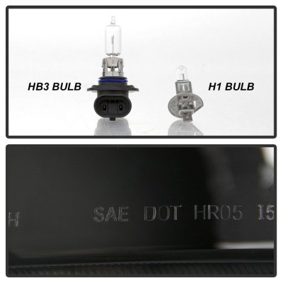 Dodge Ram 2500 1994-2002 Black Halo Projector Headlights with LED