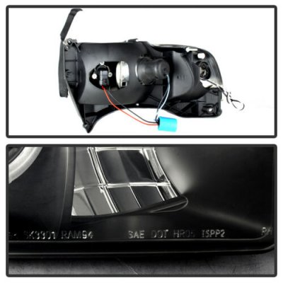 Dodge Ram 2500 1994-2002 Black Halo Projector Headlights with LED