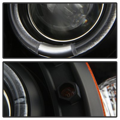 Dodge Ram 2500 1994-2002 Black Halo Projector Headlights with LED