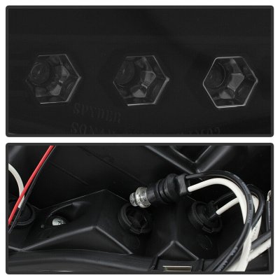 Dodge Ram 2002-2005 Black Smoked Halo Projector Headlights with LED