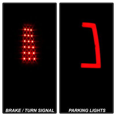 Chevy Silverado 1500HD 2003-2006 Black Smoked LED Tube Tail Lights