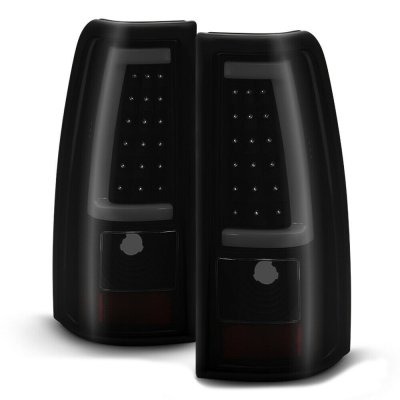 Chevy Silverado 2500 2003-2004 Black Smoked LED Tube Tail Lights