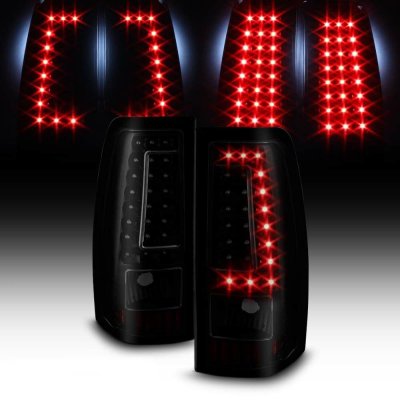Chevy Silverado 2003-2006 Black Smoked Custom LED Tail Lights