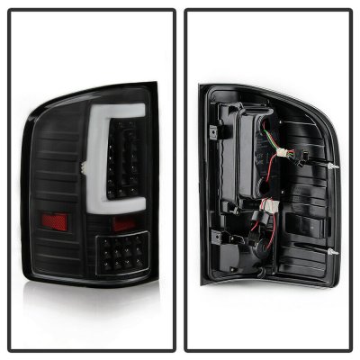 Chevy Silverado 2500HD 2007-2014 Black LED Tail Lights Tube