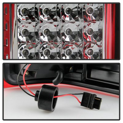 Chevy Silverado 2007-2013 Red and Clear LED Tail Lights