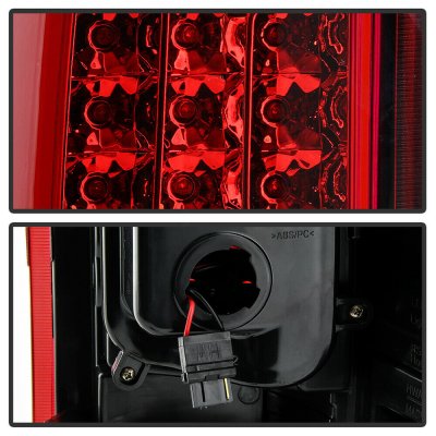 Chevy Silverado 2007-2013 Red and Clear LED Tail Lights