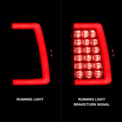 GMC Sierra 1999-2006 Red and Clear LED Tube Tail Lights