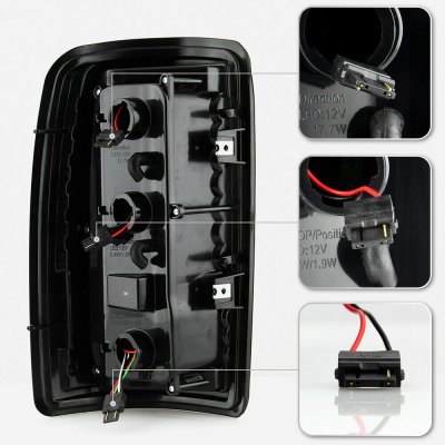 Chevy Suburban 2000-2006 Black Tube LED Tail Lights