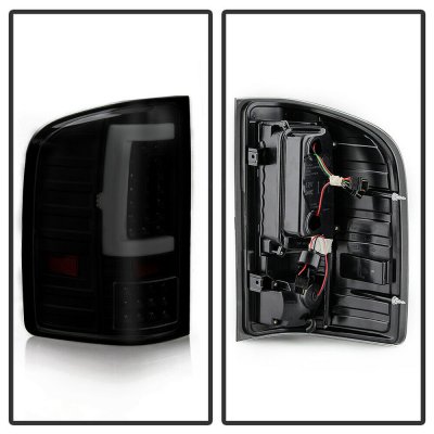 Chevy Silverado 2007-2013 Black Smoked LED Tail Lights Tube
