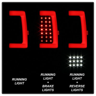 Chevy Silverado 2007-2013 Black Smoked LED Tail Lights Tube