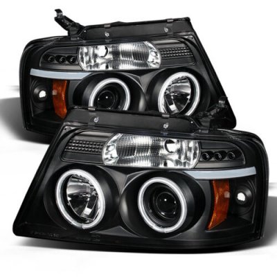 Ford F150 2004-2008 Black Dual CCFL Halo Projector Headlights with