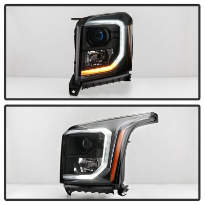 GMC Yukon 2015-2020 Black Projector Headlights LED DRL