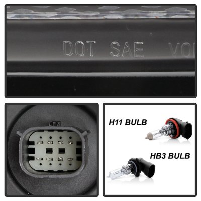 GMC Yukon 2015-2020 Black Projector Headlights LED DRL