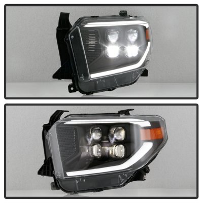 Toyota Tundra SR 2014-2017 Black Quad LED Projector Headlights Facelift DRL