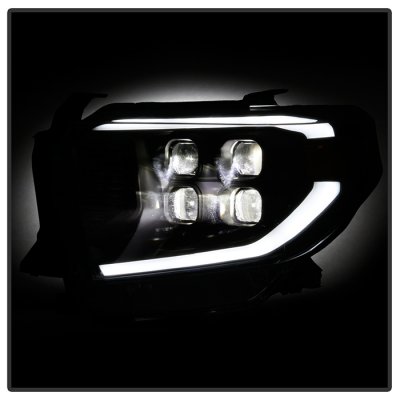Toyota Tundra SR 2014-2017 Black Quad LED Projector Headlights Facelift DRL