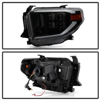 Toyota Tundra SR 2014-2017 Black Quad LED Projector Headlights Facelift DRL
