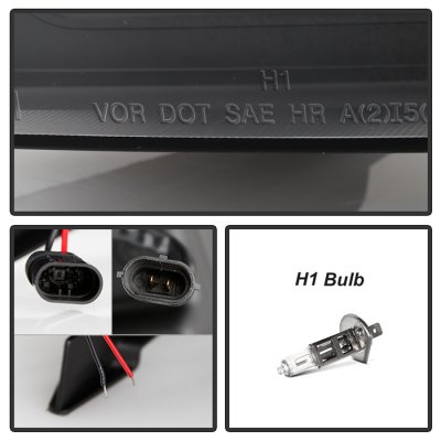 Chevy Silverado 2500HD 2007-2014 Black LED Low Beam Projector Headlights Facelift DRL