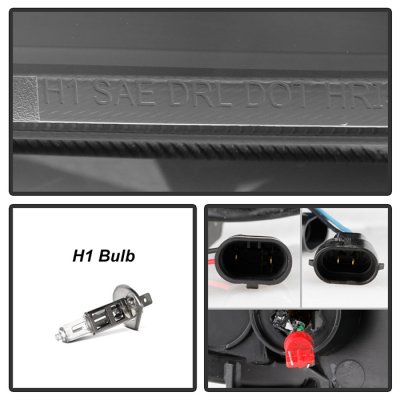 Chevy Avalanche 2007-2013 Black LED Low Beam Projector Headlights DRL