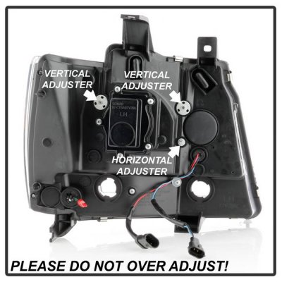 Chevy Avalanche 2007-2013 Black LED Low Beam Projector Headlights DRL