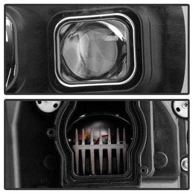 Chevy Avalanche 2007-2013 Black LED Low Beam Projector Headlights DRL