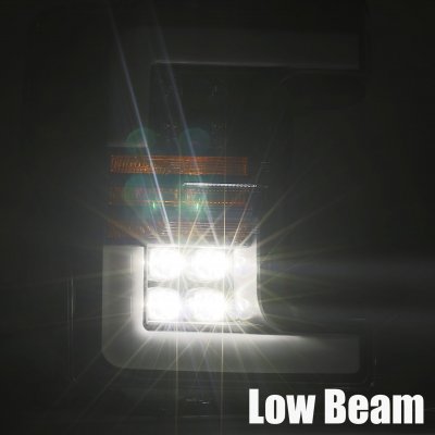 Ford F350 Super Duty 2017-2019 Black LED Projector Headlights DRL Dynamic Signal Activation