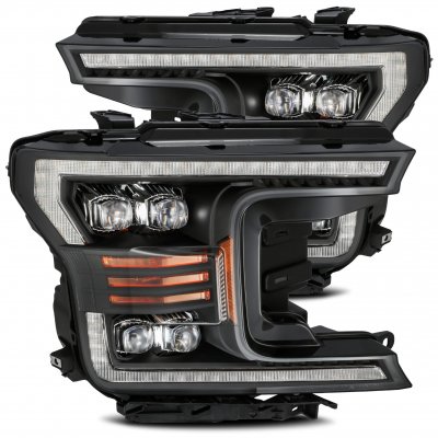 Ford F150 2018-2020 Black LED Quad Projector Headlights DRL Dynamic Signal Activation