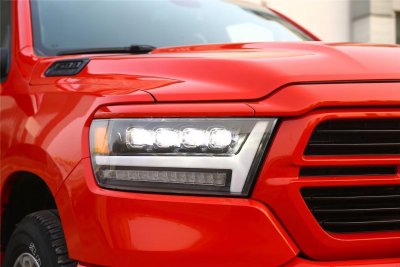 Dodge Ram 1500 2019-2022 Black LED Quad Projector Headlights DRL Dynamic Signal Activation