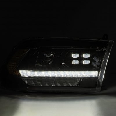 Dodge Ram 2500 2010-2018 5th Gen Black Projector Headlights LED DRL Dynamic Signal Activation