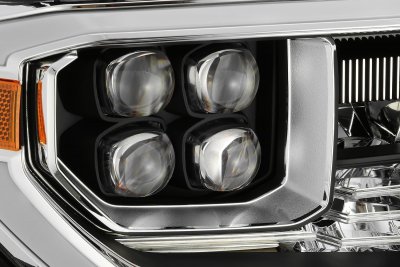 Toyota Tundra 2014-2021 Black LED Quad Projector Headlights DRL Activation Level