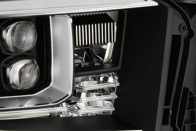 Toyota Tundra 2014-2021 Black LED Quad Projector Headlights DRL Activation Level