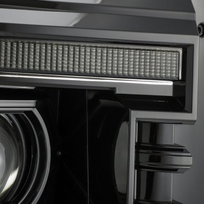 Ford F250 Super Duty 2011-2016 Glossy Black Smoked Projector Headlights LED DRL Dynamic Signal