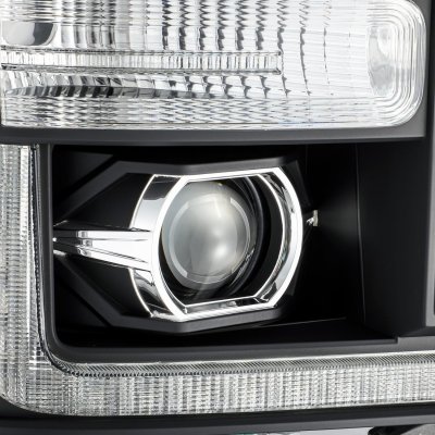 Ford F350 Super Duty 2011-2016 Black Projector Headlights LED DRL Dynamic Signal