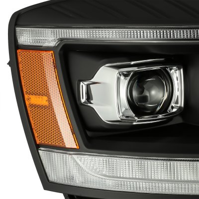 Dodge Ram 2500 2006-2009 New Black Projector Headlights LED DRL Dynamic Signal