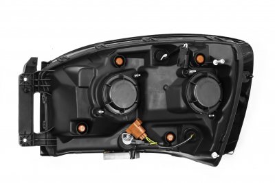 Dodge Ram 2500 2006-2009 New Glossy Black Smoked LED Projector Headlights DRL Dynamic Signal Activation