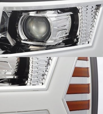 Chevy Silverado 2500HD 2007-2014 LED Projector Headlights DRL Dynamic Signal Activation