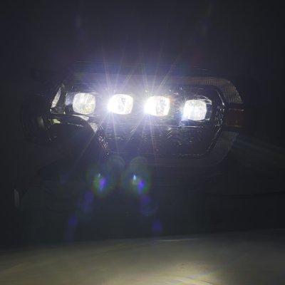 Toyota Tacoma 2012-2015 Glossy Black Smoked LED Quad Projector ...