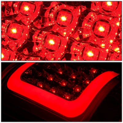 GMC Sierra 2500HD 2001-2006 Smoked LED Tail Lights Red Tube