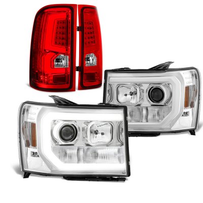 GMC Sierra 2007-2013 DRL Projector Headlights LED Tail Lights