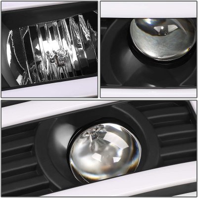 GMC Sierra 2007-2013 Black Dual LED DRL Projector Headlights